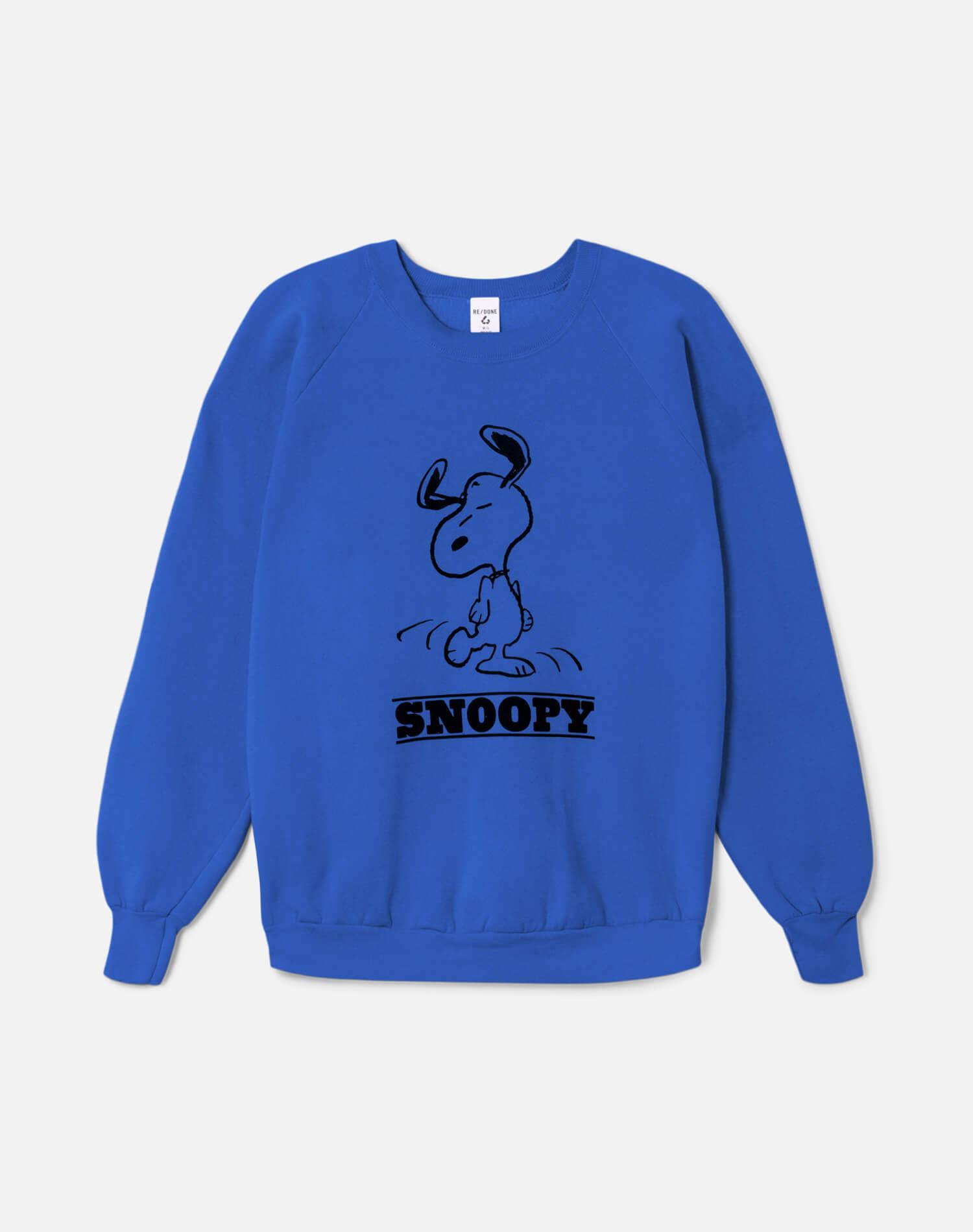 Upcycled "Snoopy Dancing" Sweatshirt in Royal Blue - 11229730 Female Product Image