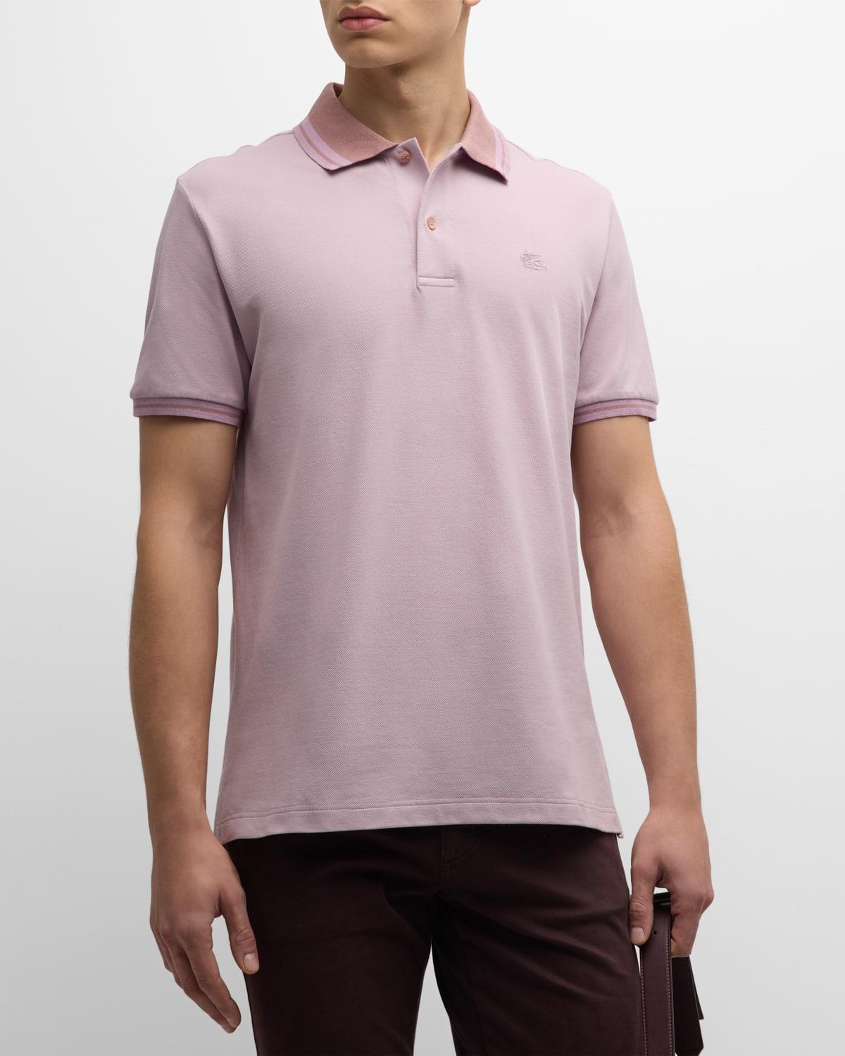 Mens Pique Tipped Polo Shirt Product Image