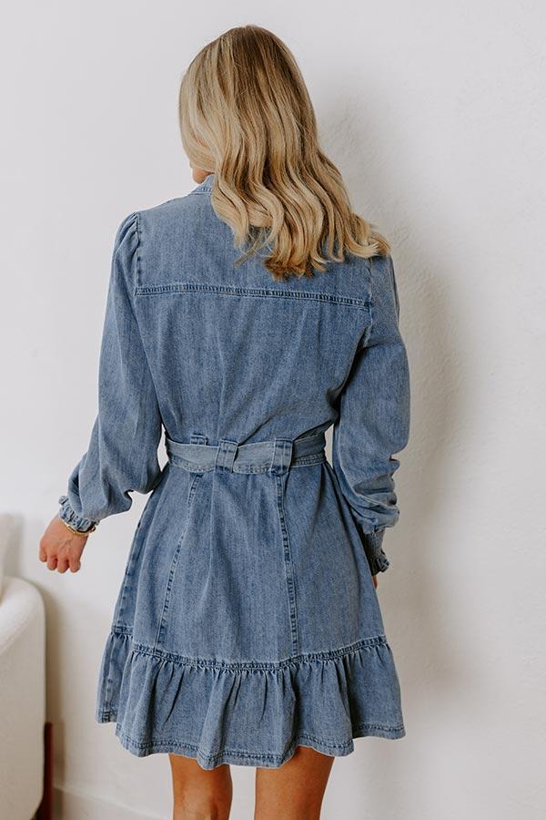 Cappuccino Please Denim Mini Dress Product Image