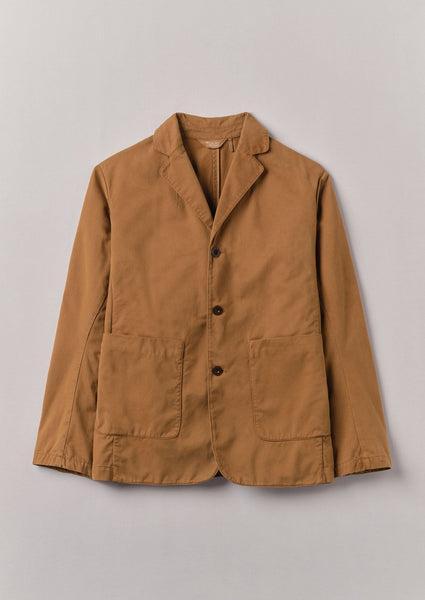 Garment Dyed Brushed Cotton Jacket | Sandstone Product Image