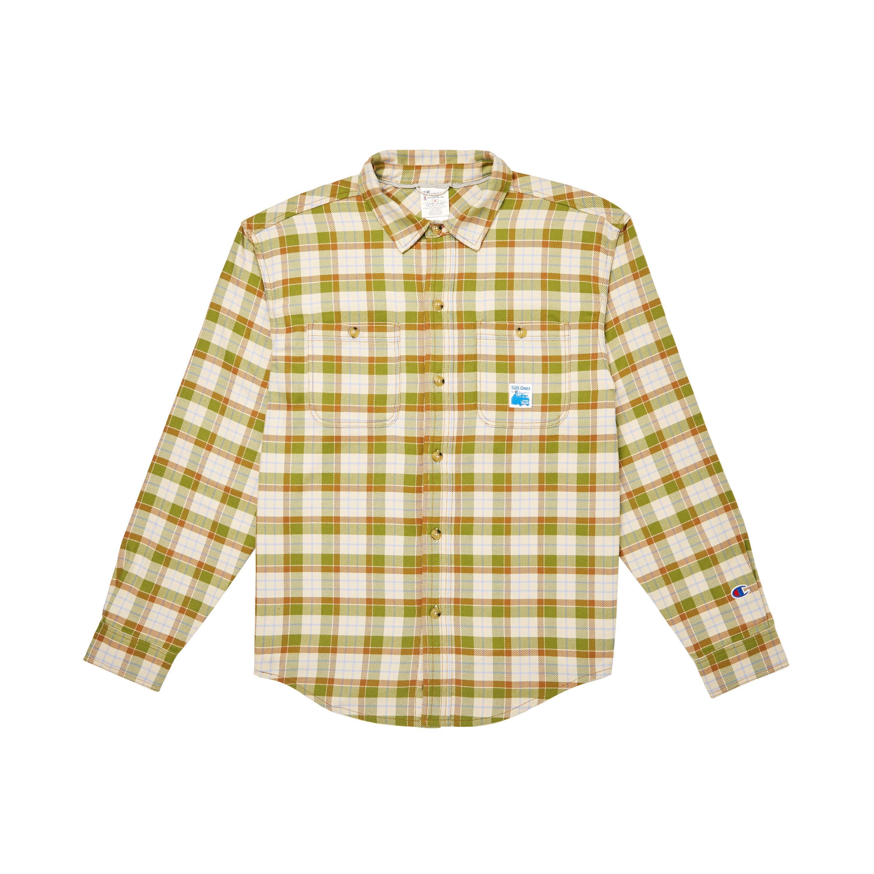 Mens Champion McCarren Flannel Shirt, Tuff Ones Sidewalk Plaid Sunset Peach M Product Image