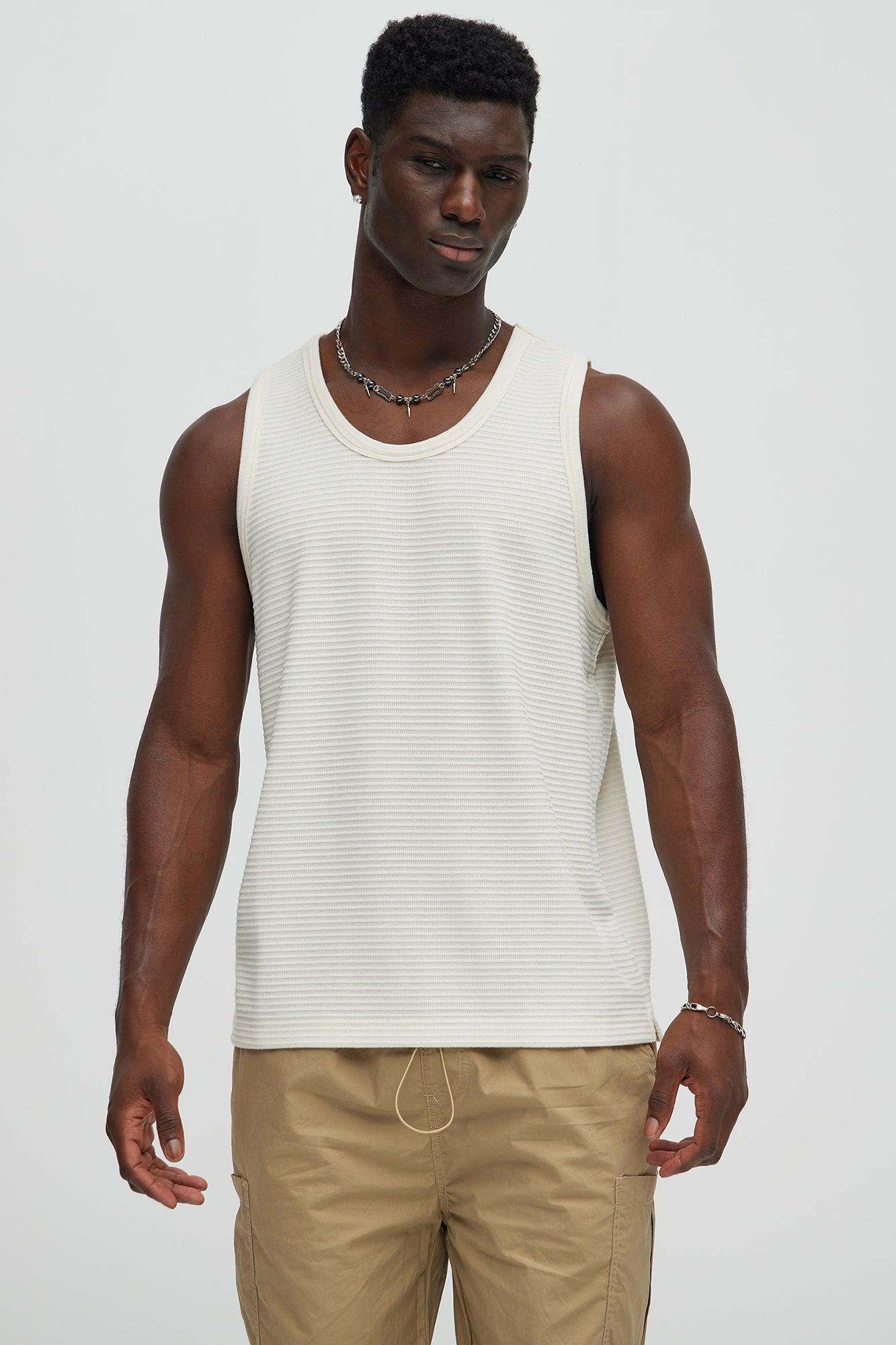 Athens Rib Textured Relaxed Tank - Cream product image