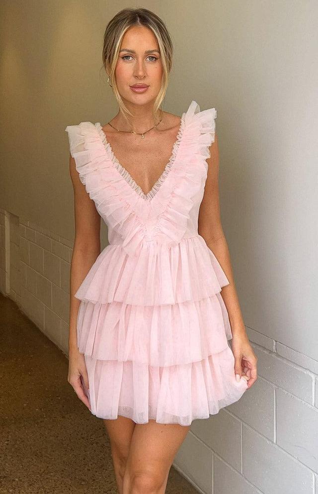 Tori Pink Tulle Mini Dress Product Image