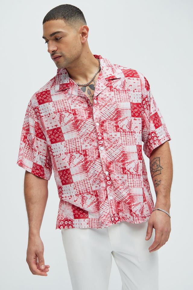 Nagoya Shibori Shirt - Red/White Product Image