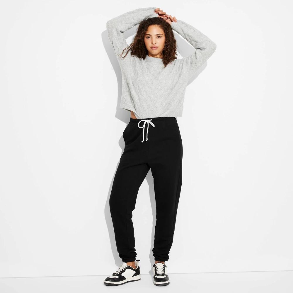 Womens High-Rise Slim Fit Joggers - Wild Fable Black XXS Product Image