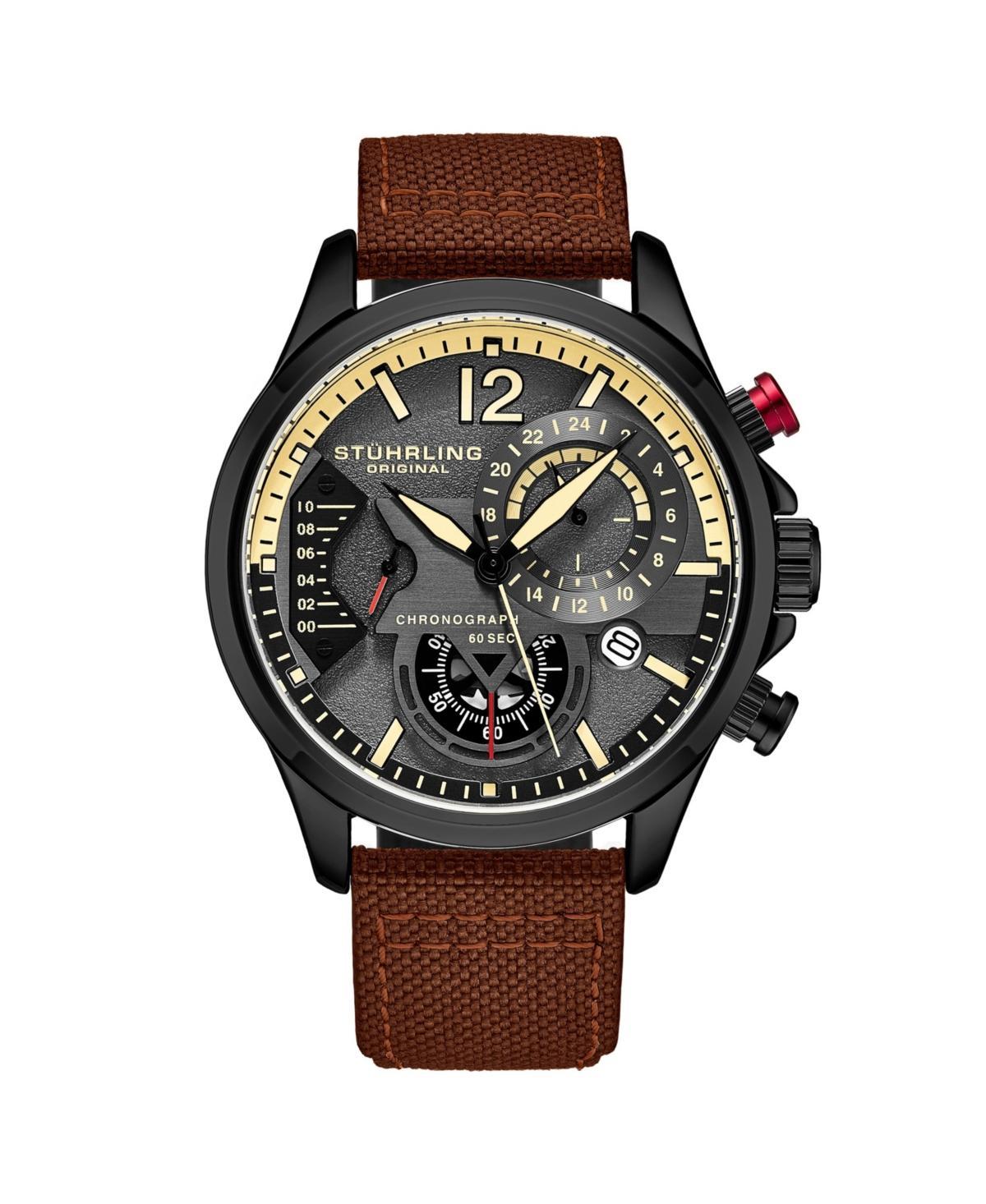 Stuhrling Model 4029 Mens Japan Quartz Chronograph, Leather Strap Watch Product Image