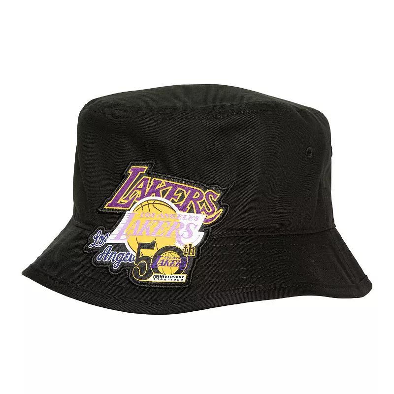 Mens Mitchell & Ness Los Angeles Lakers 50th Anniversary Bucket Hat Product Image