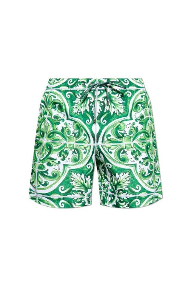 Majolica Printed Swim Shorts In Green Product Image