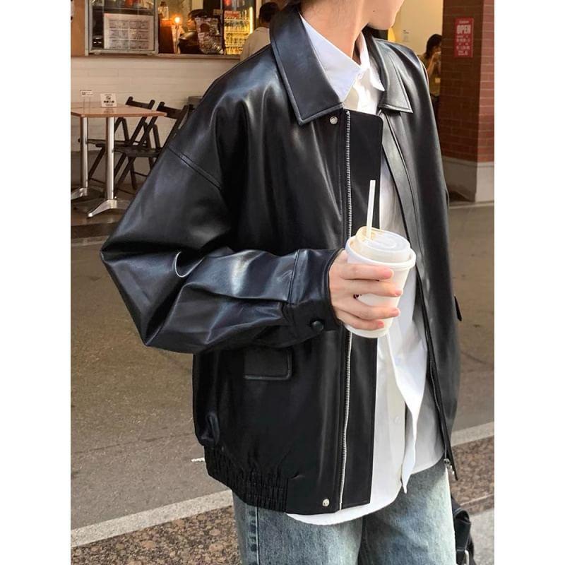 Faux Leather Zip Jacket product image