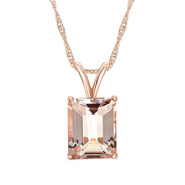 Macys Morganite (3 ct. t.w.) Pendant Necklace in 14K Rose Gold Product Image