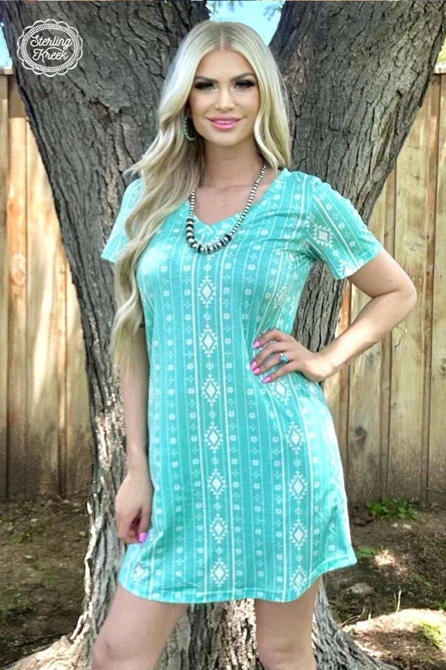 Walking In Turquoise Dress* Product Image