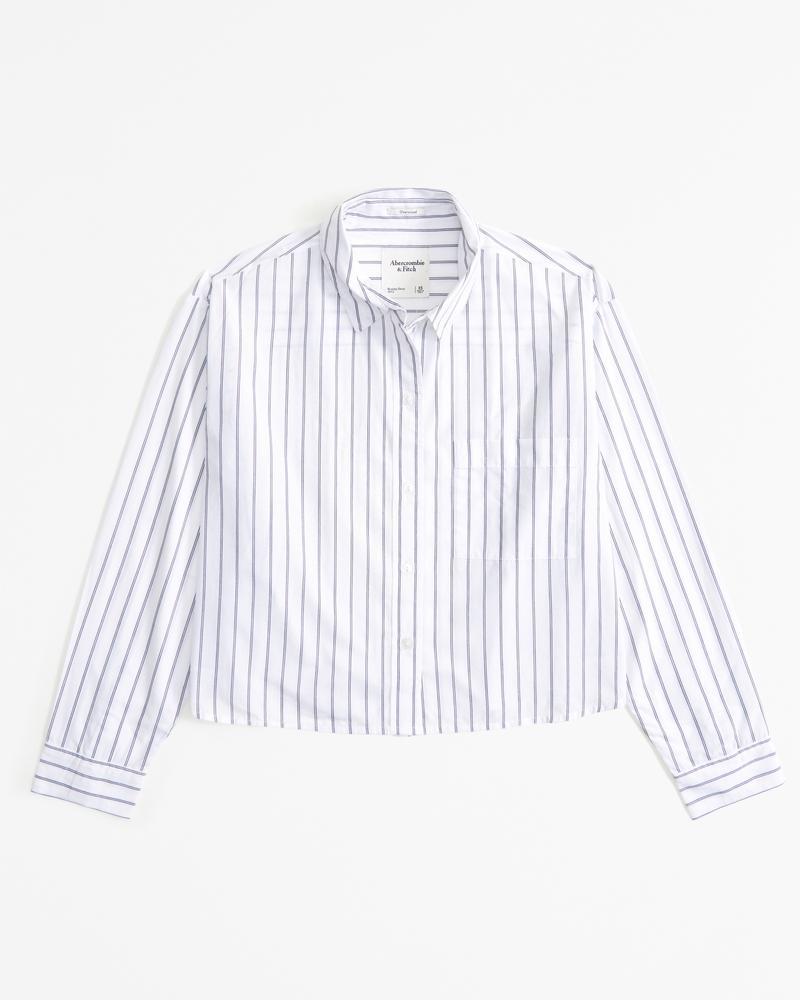 Oversized Cropped Poplin Shirt Product Image