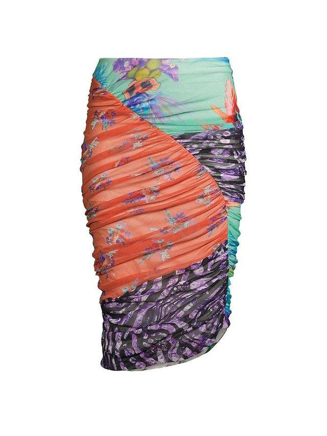 Womens Ruched Patchwork Skirt Product Image