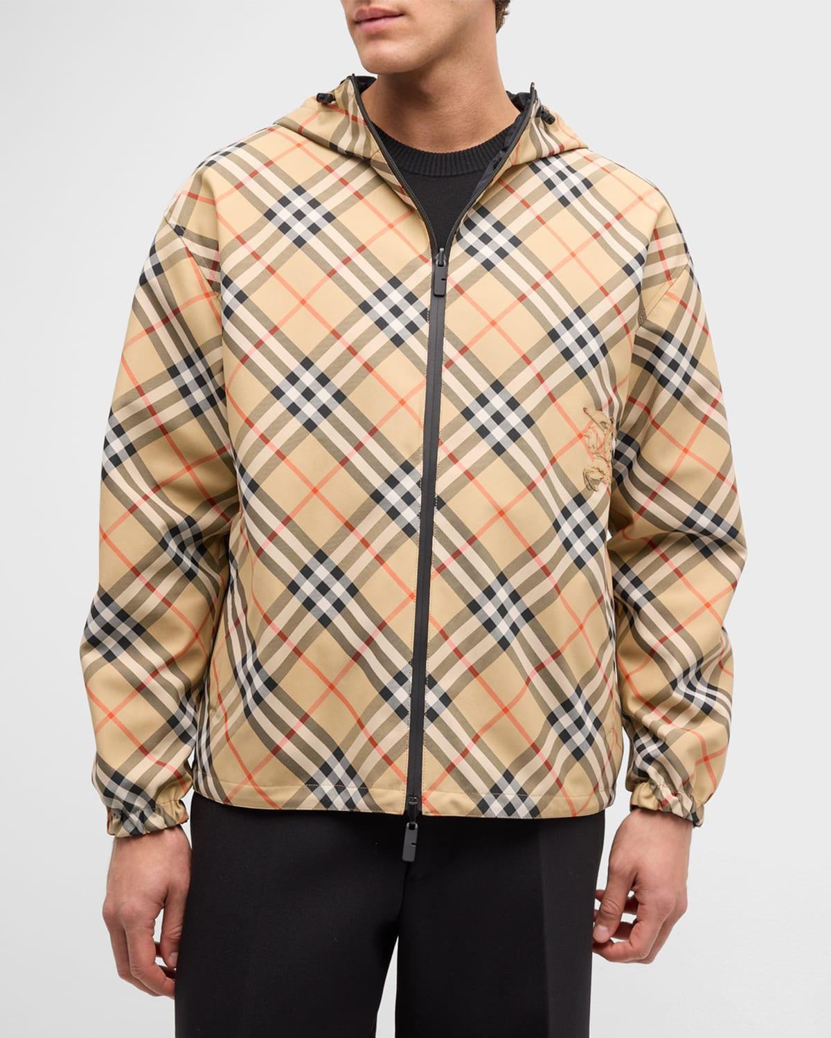 Mens Archive Check Reversible Zip-Up Hooded Jacket Product Image