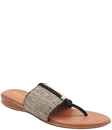 Andre Assous Nice Slip-On Linen Thong Sandals Product Image