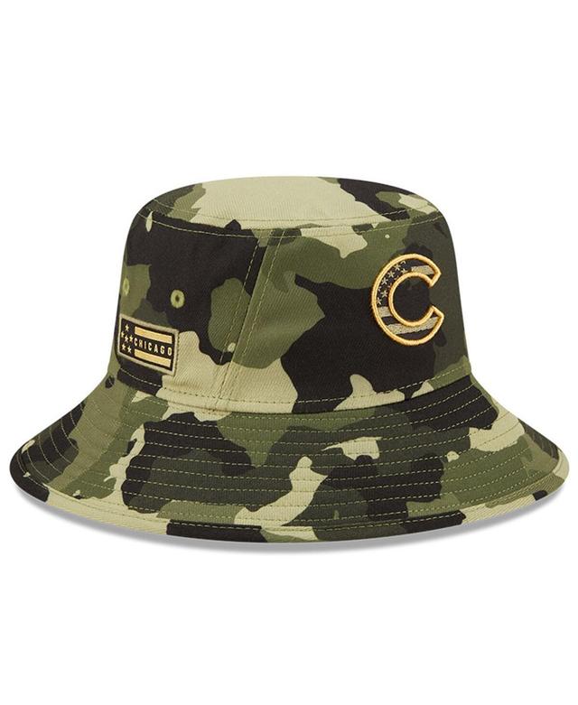 Men's New Era Camo Chicago Cubs 2022 Armed Forces Day Bucket Hat Product Image