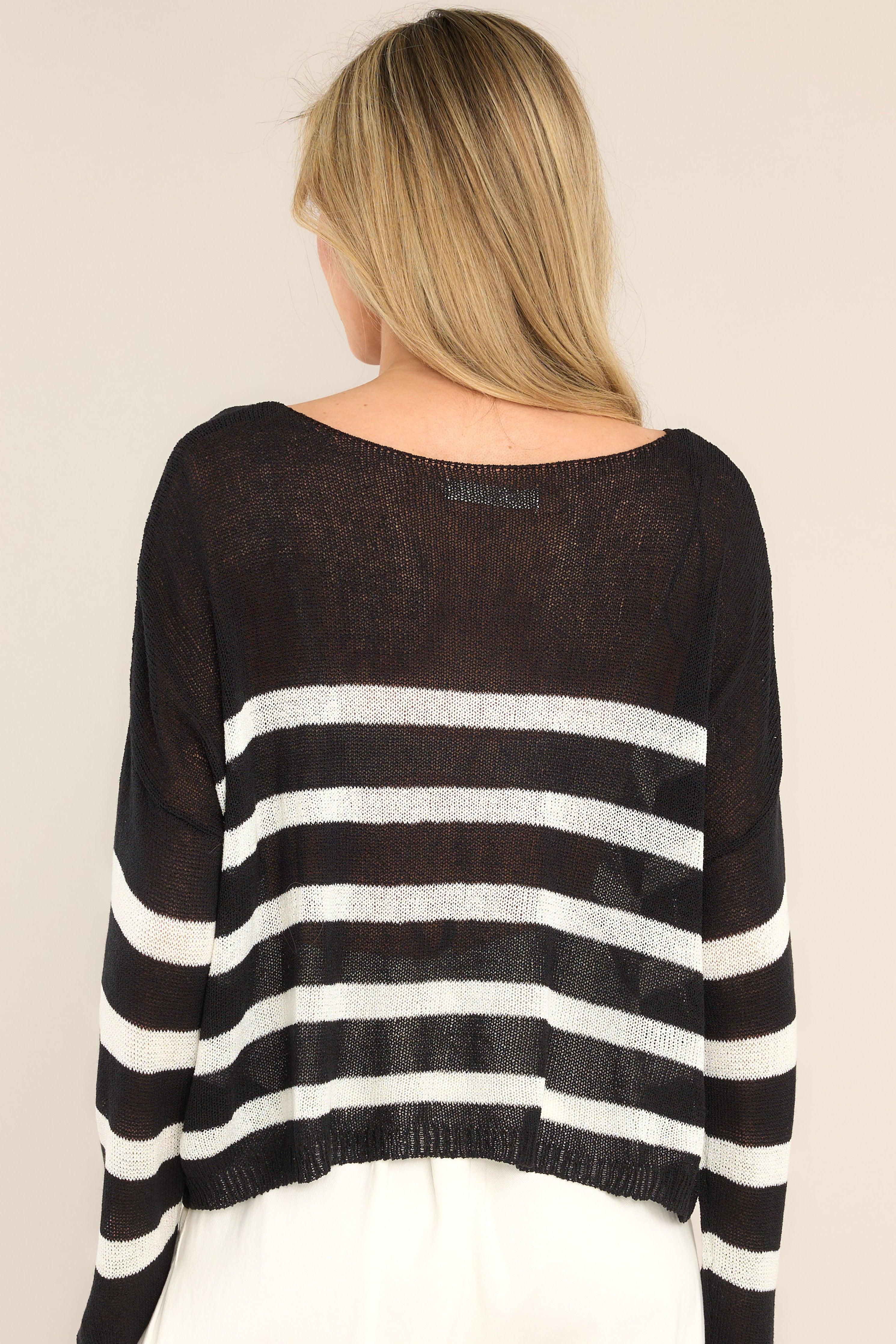 Burned Bridges Black Striped Sweater Product Image