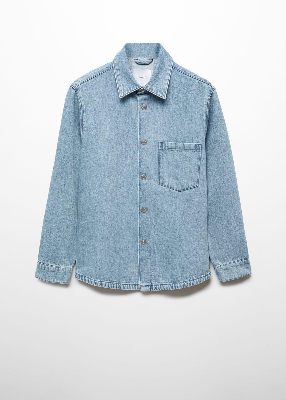 MANGO MAN - Pocket denim overshirt light blueMen Product Image