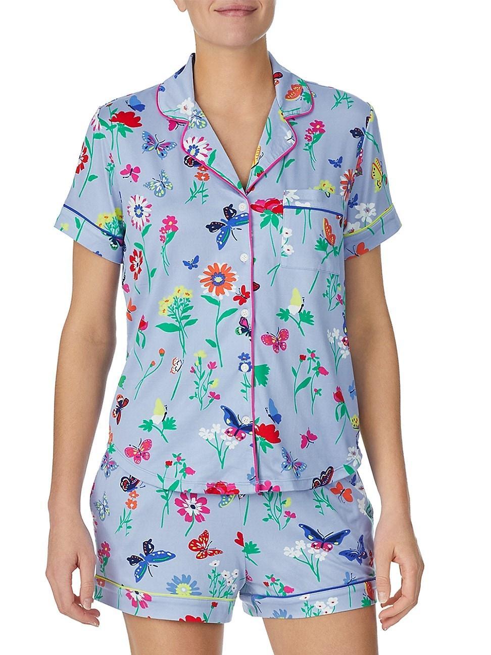 Womens Butterfly Short 2-Piece Pajama Set Product Image