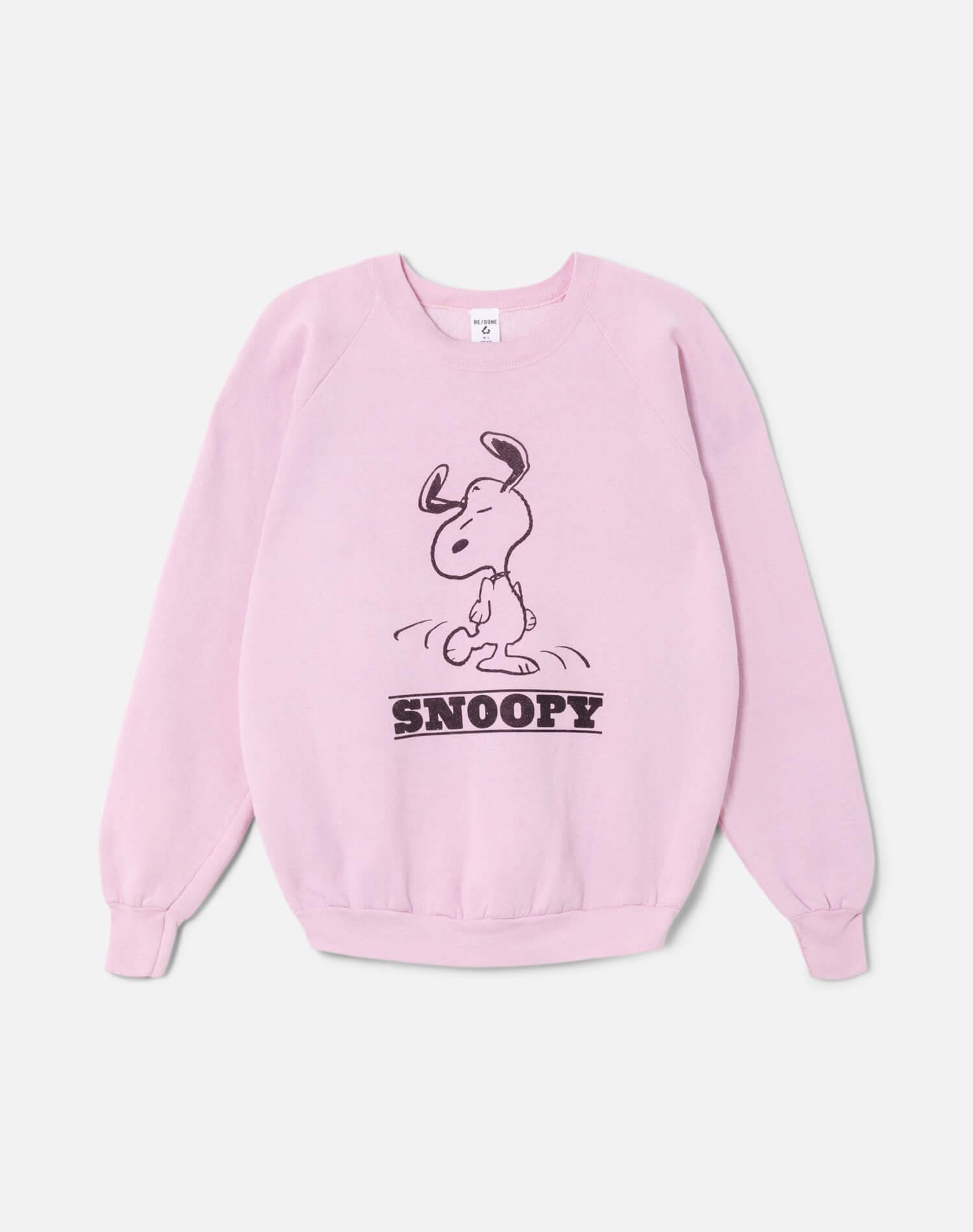 Upcycled "Snoopy Dancing" Sweatshirt in Light Pink - 11229716 Female Product Image