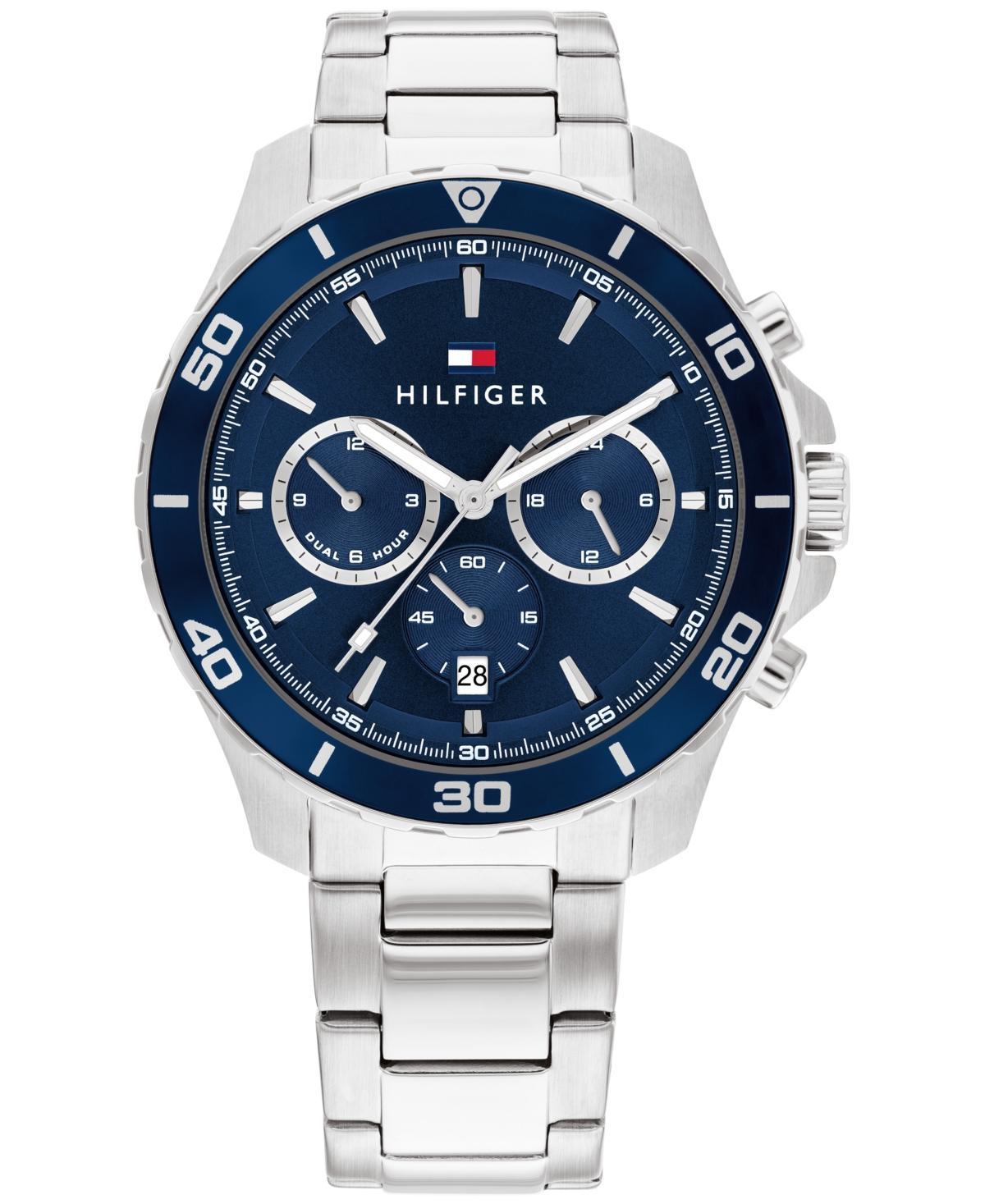 Tommy Hilfiger Mens Multifunction Silver-Tone Stainless Steel Watch 43mm Product Image