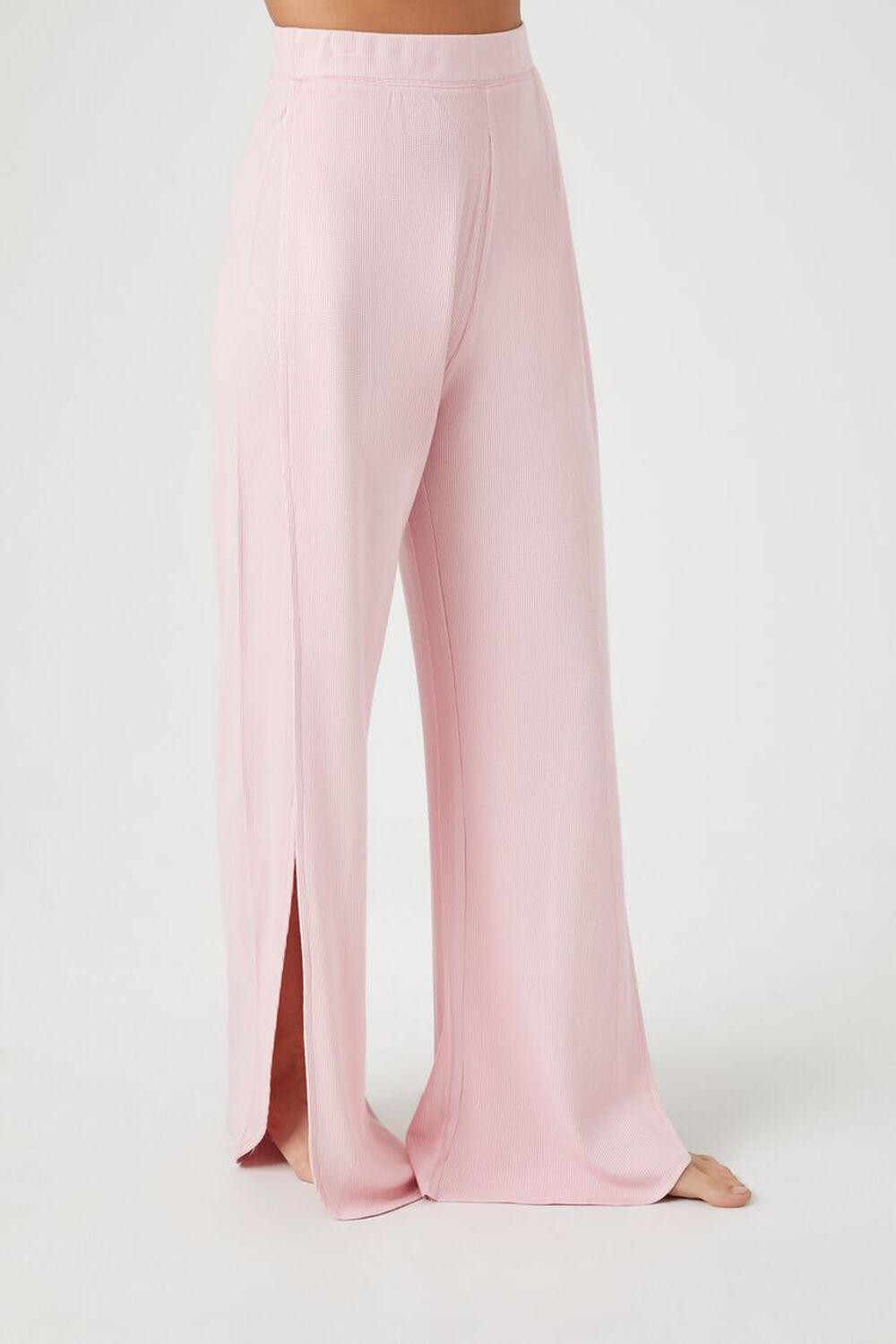 Wide-Leg Slit Pajama Pants | Forever 21 Product Image