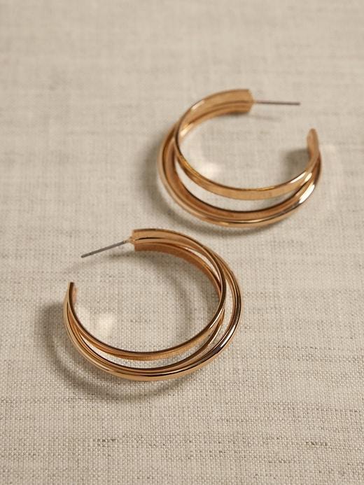 Dimensional Hoop Earrings Product Image