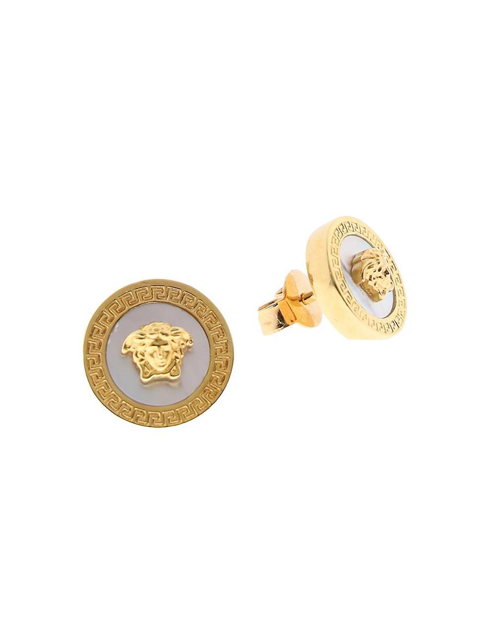 Womens Goldtone & Enamel Medusa Stud Earrings Product Image