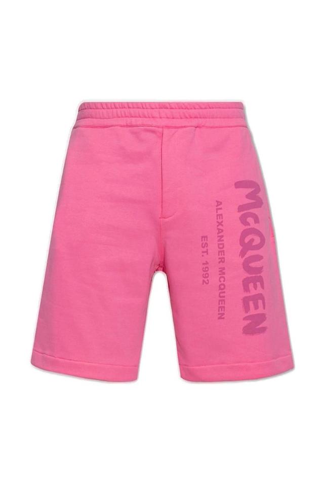 Logo Printed Shorts In Pink Product Image