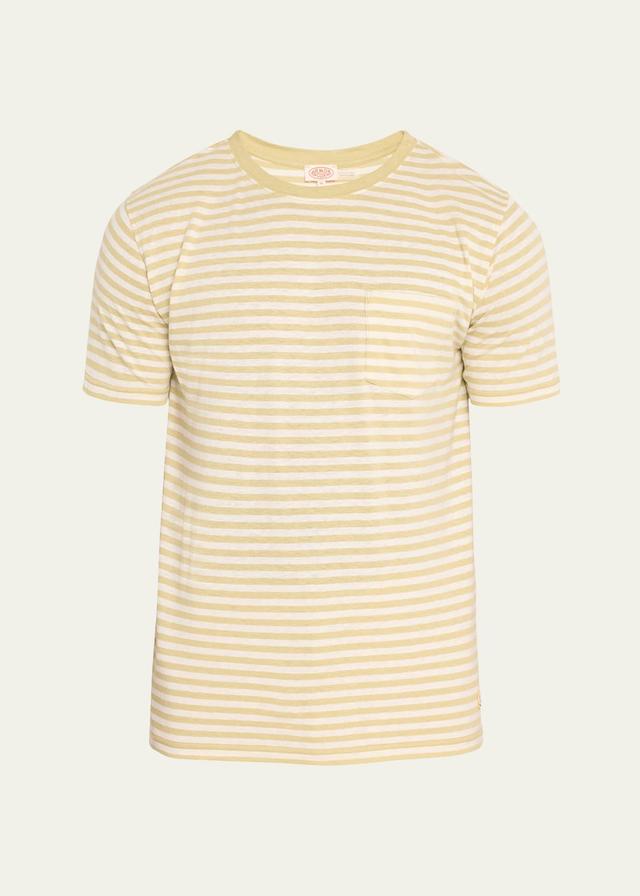 Mens Heritage Striped Cotton-Linen T-Shirt Product Image