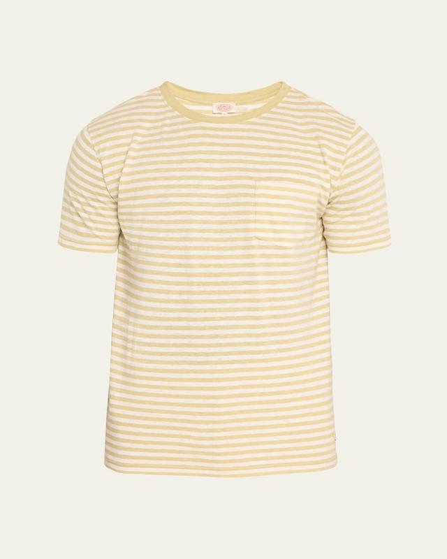 Mens Heritage Striped Cotton-Linen T-Shirt Product Image