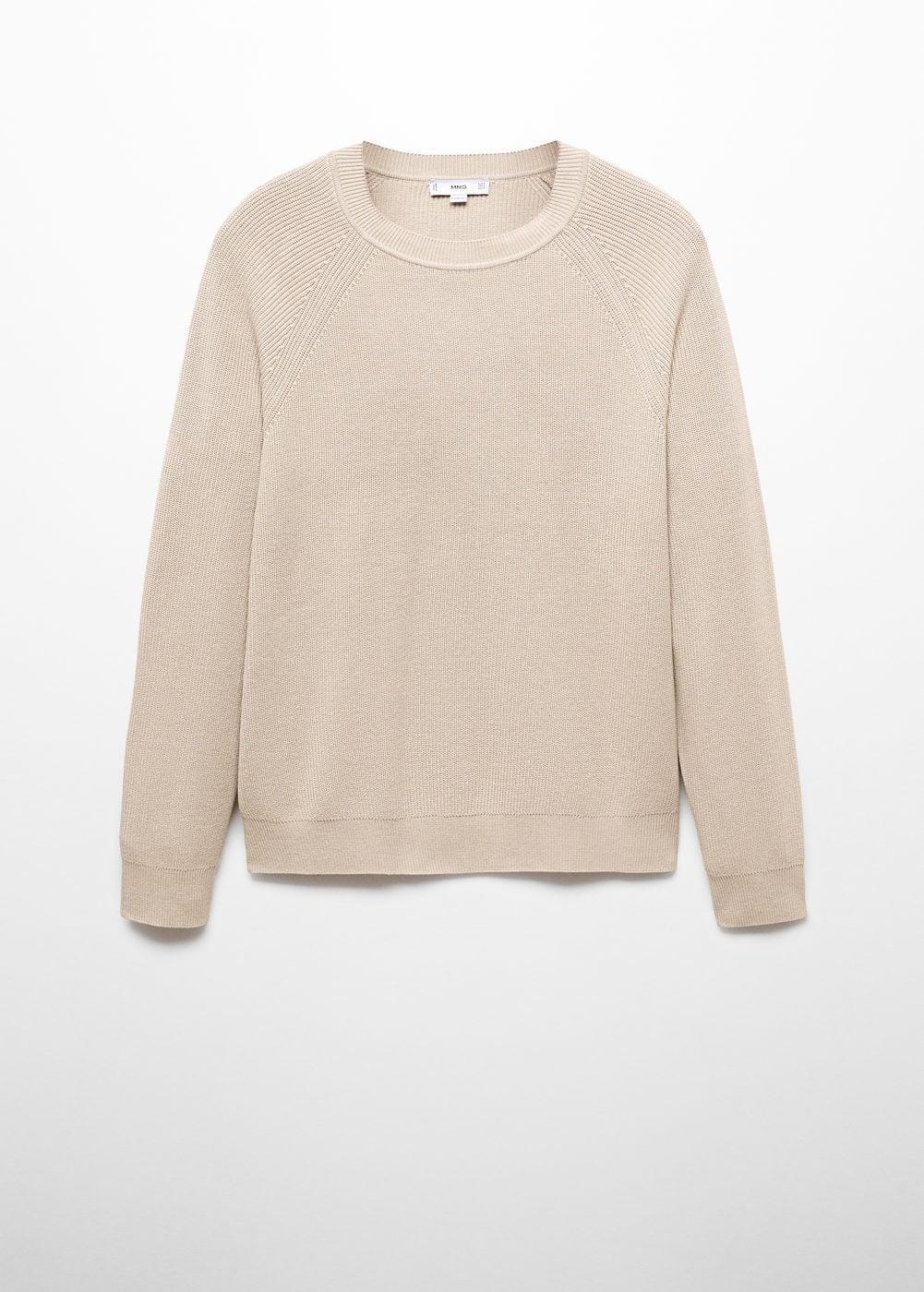 MANGO MAN - Ribbed round-neck sweater light/pastel greyMen Product Image