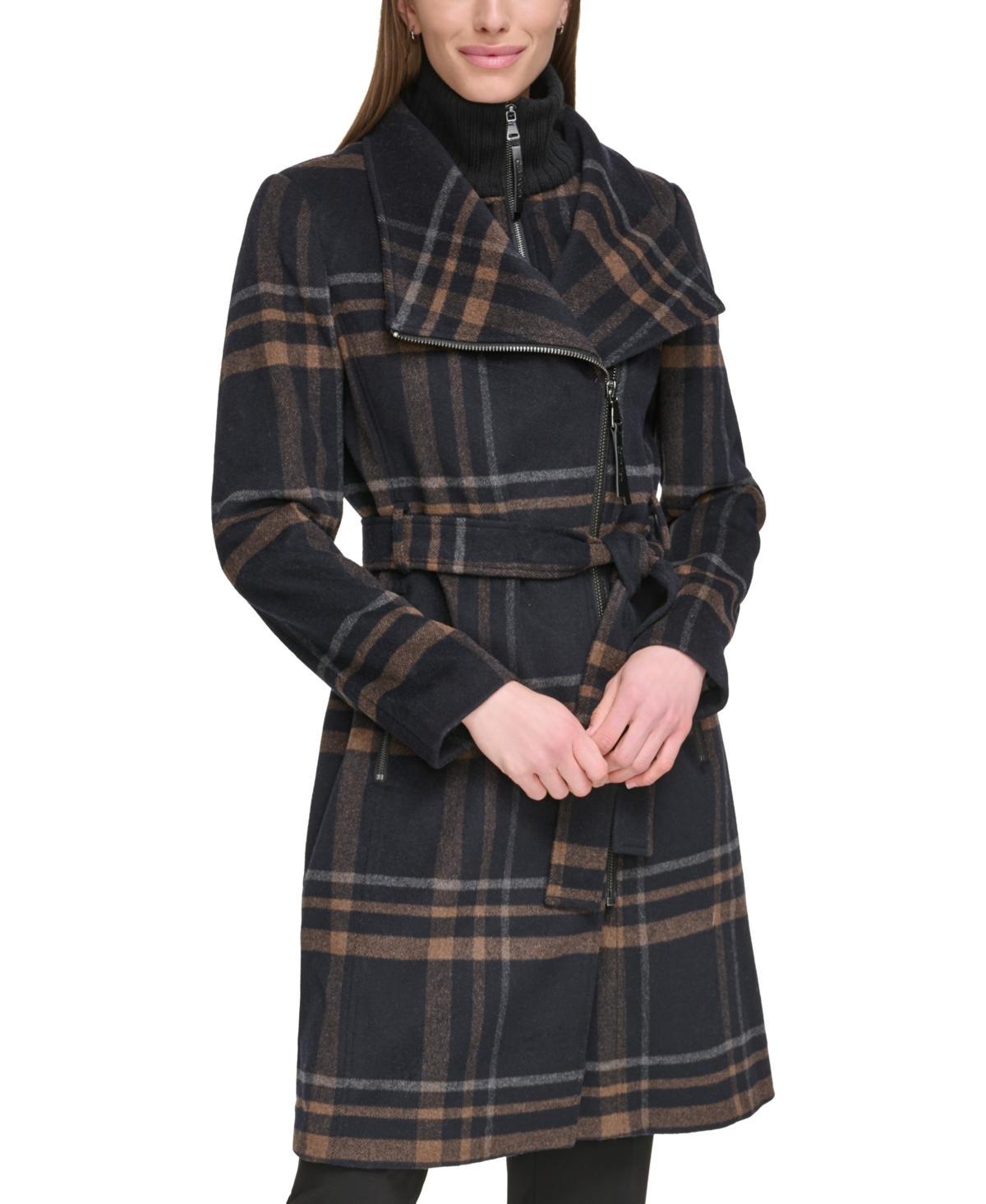 Calvin Klein Womens Wool Blend Belted Wrap Coat, Created for Macys Product Image