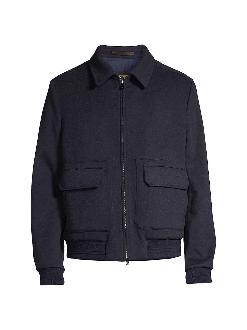 Mens Wool Bomber Jacket Product Image