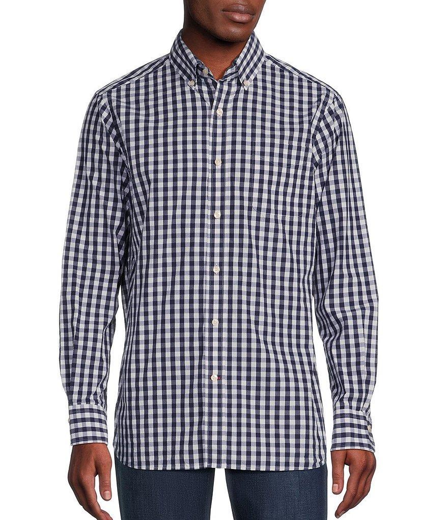 Cremieux Blue Label Classic Fit Capri Washed Gingham Poplin Long Sleeve Woven Shirt Product Image