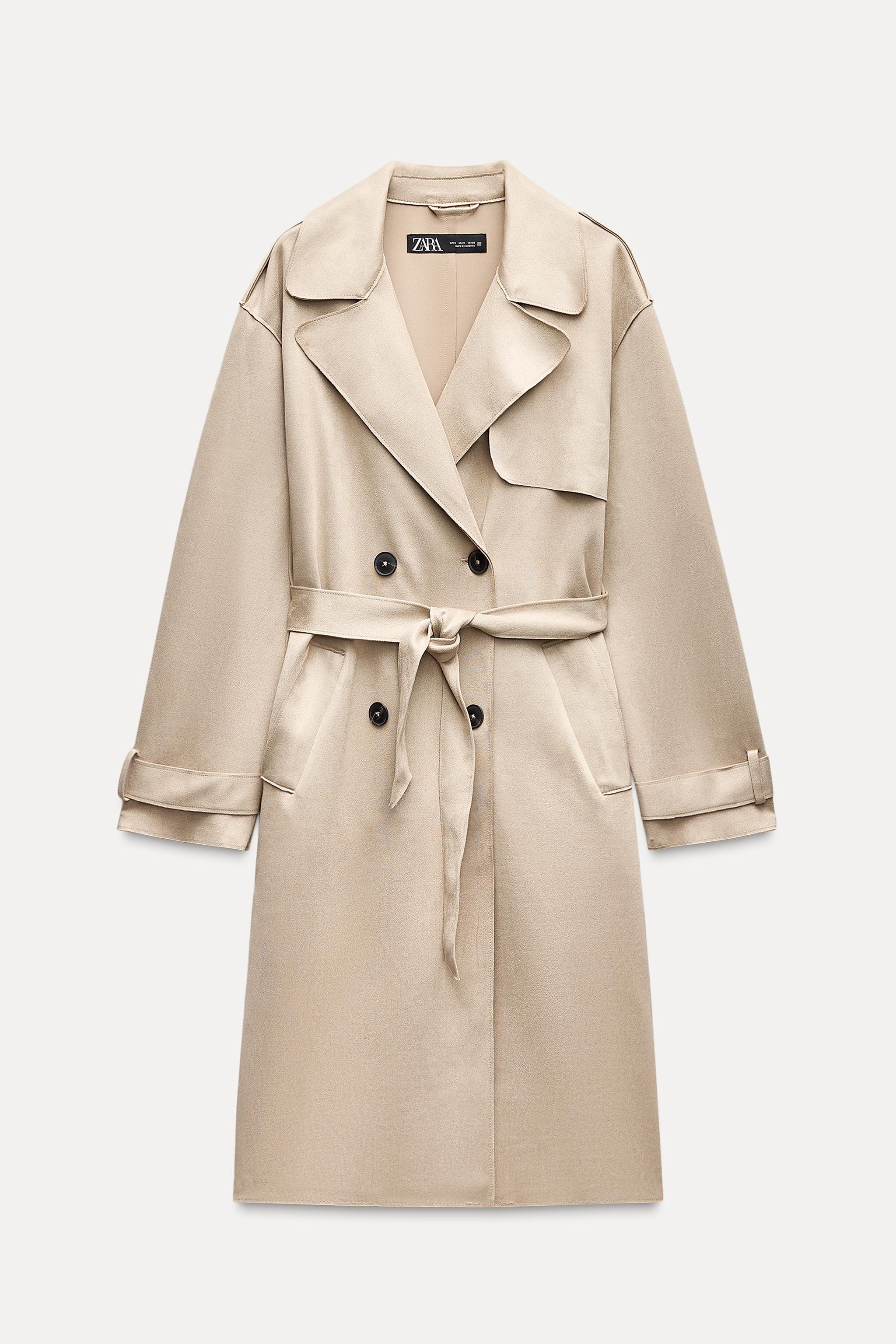 FAUX SUEDE TRENCH COAT Product Image