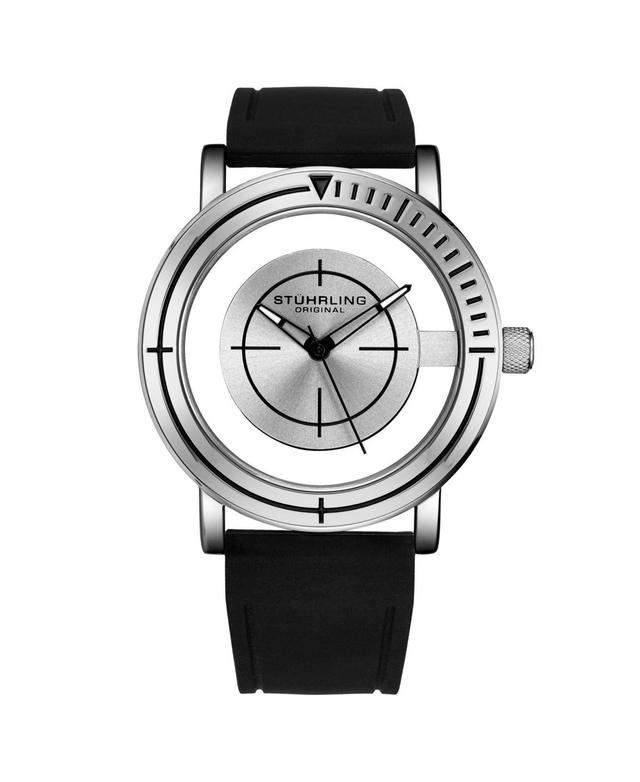 Stuhrling Mens Black Silicone Strap Watch 42mm Product Image