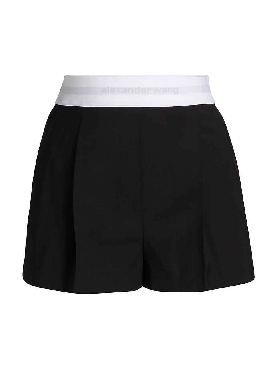 Womens Pleated High-Rise Shorts product image