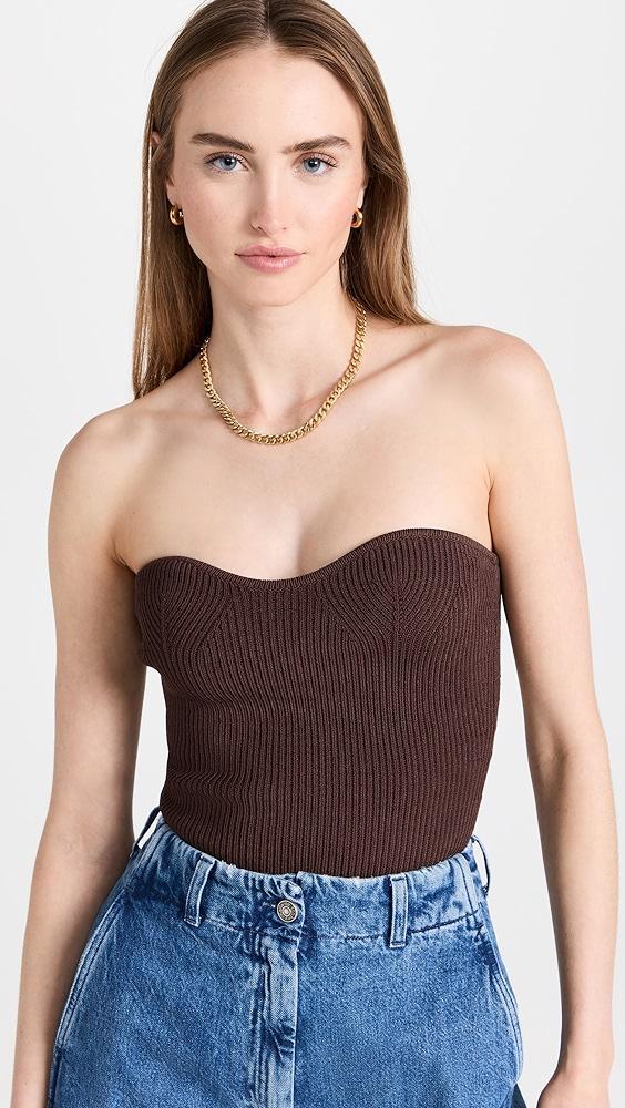 Pixie Market Brown Cass Bustier Knit Top | Shopbop product image