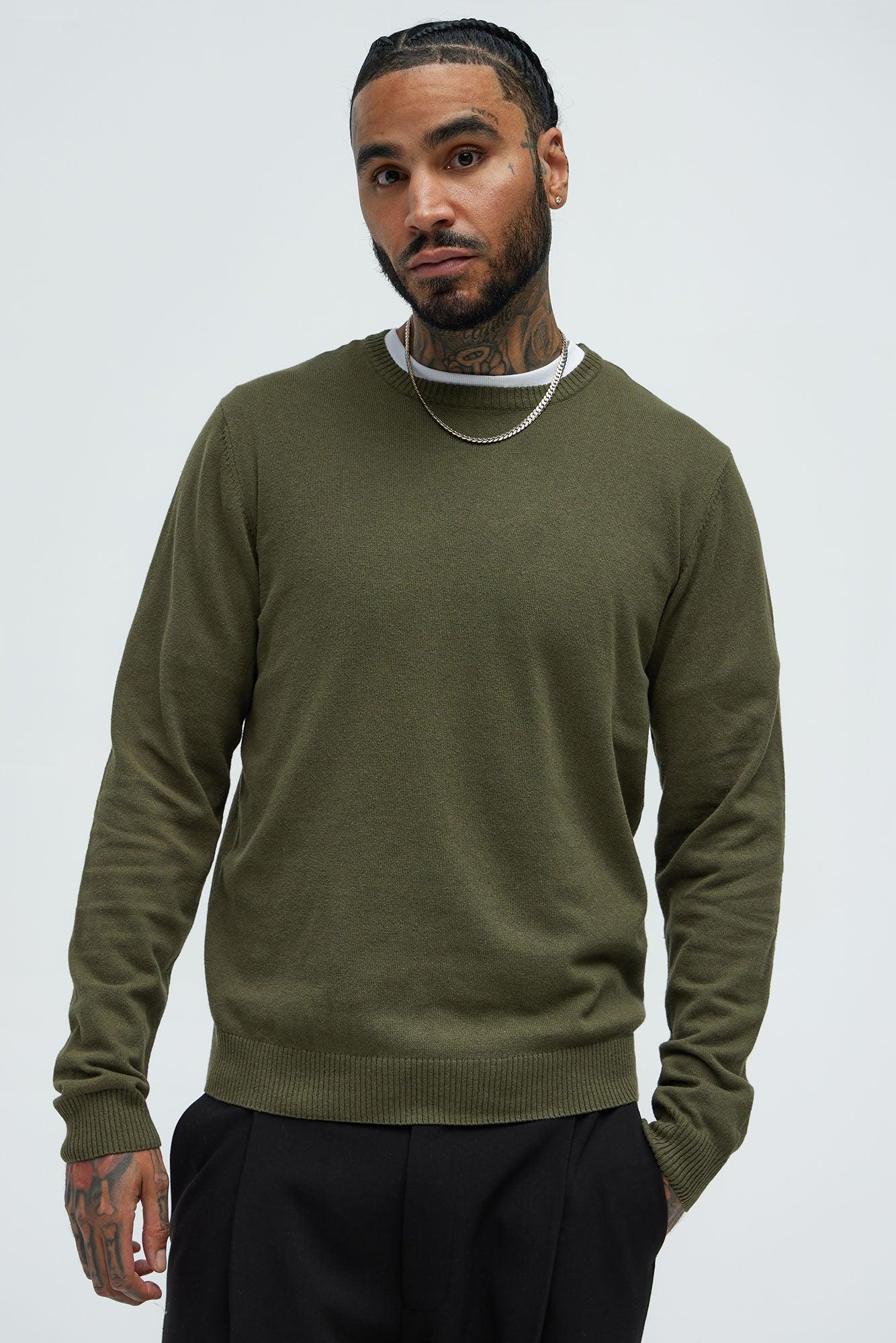 Cozy and Cool Crewneck Sweater - Olive Product Image