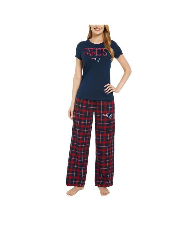 Womens Concepts Sport /Red New England Patriots ArcticT-Shirt & Flannel Pants Sleep Set Blue Product Image