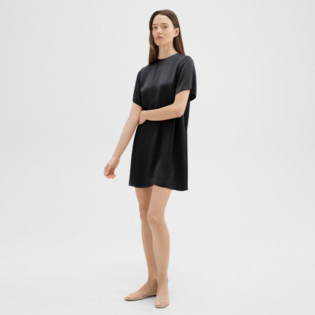 Crushed Satin T-Shirt Dress | Theory Product Image