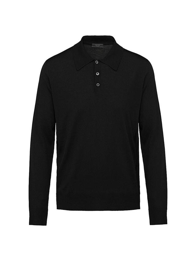 Mens Worsted Wool Polo Shirt Product Image