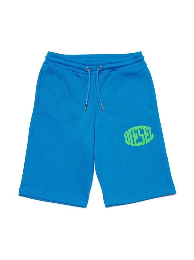 Logo-print Cotton Track Shorts In 蓝色 Product Image