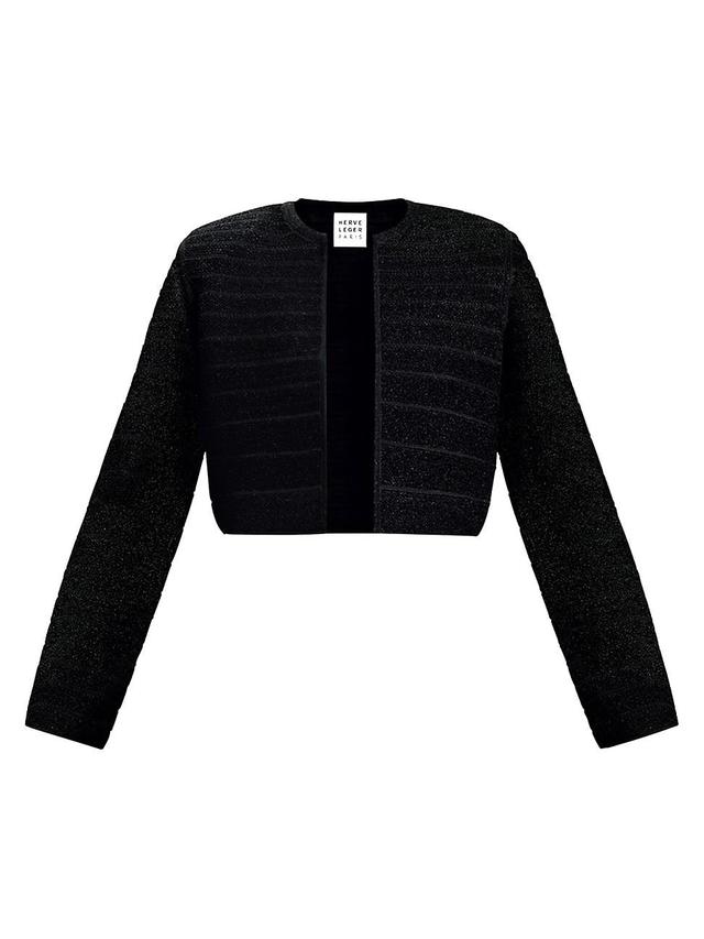 Womens Textured Lurex Crop Jacket Product Image