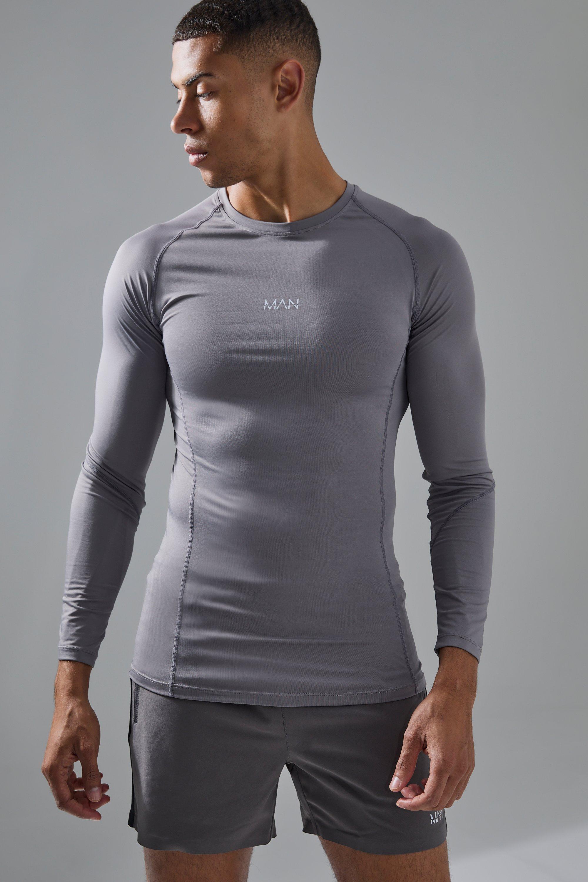 Man Active Base Layer Long Sleeve T-shirt | boohooMAN USA Product Image