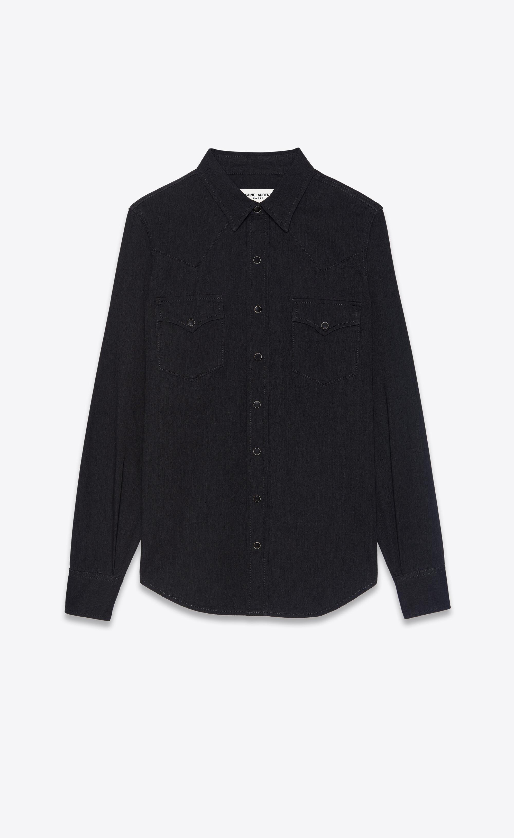 western shirt in black rinse denim Product Image