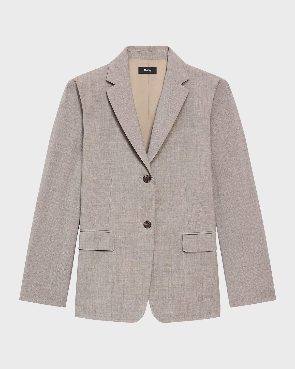 Traceable Wool Slim Single-Breasted Blazer Product Image