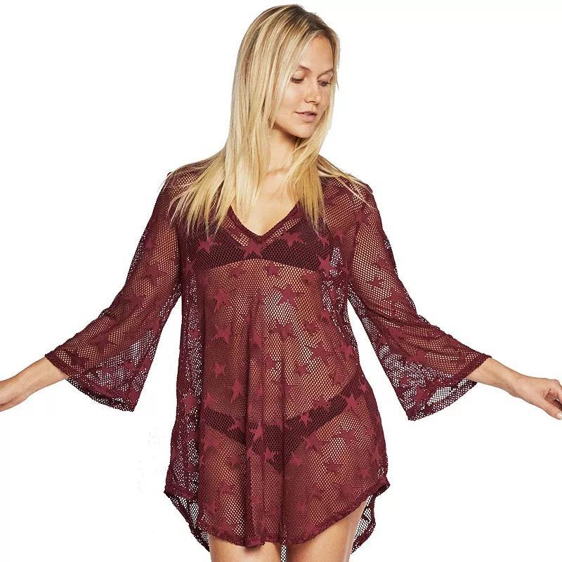 Womens Jordan Taylor Star Pattern V-Neck Swim Cover-Up Tunic Product Image