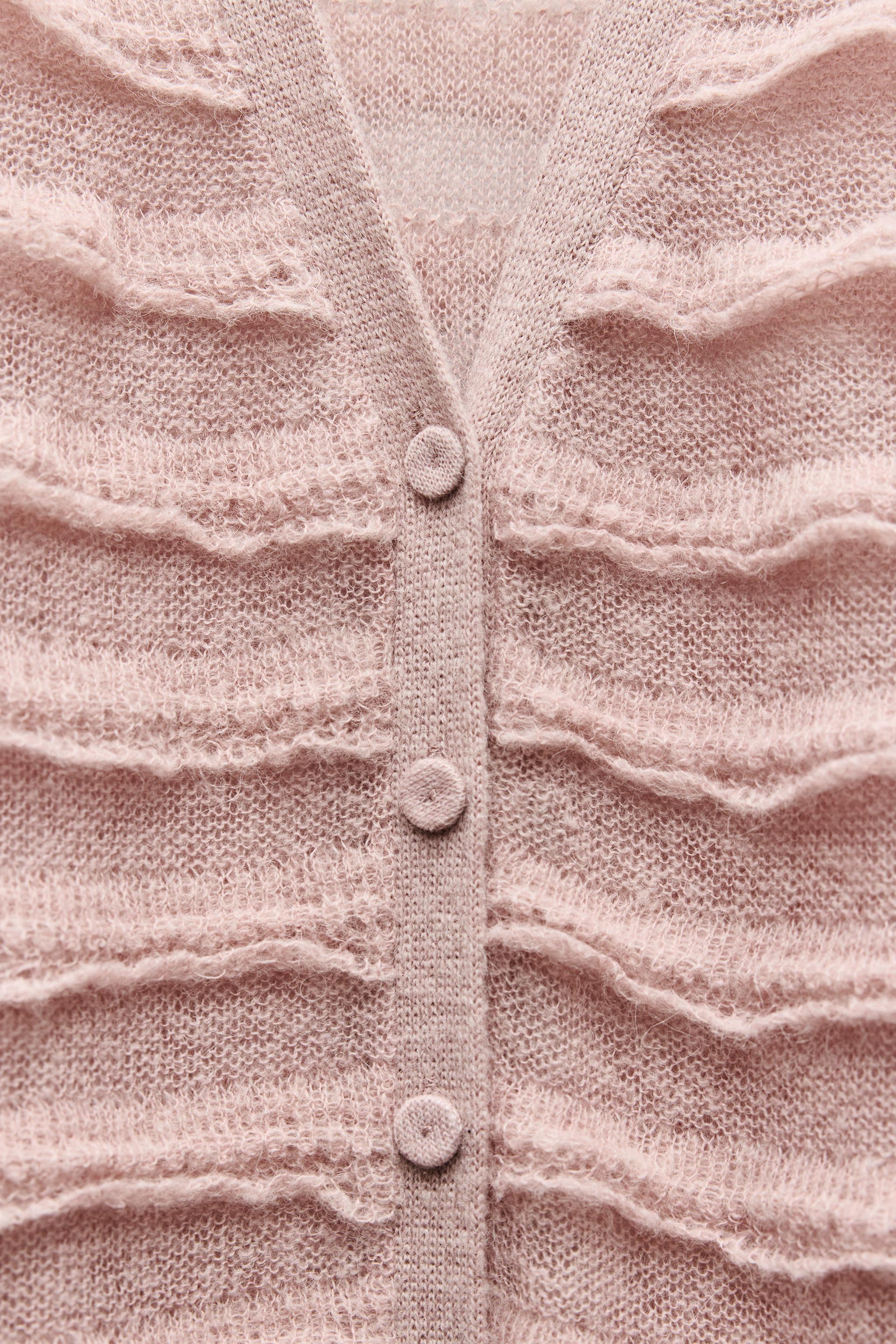 RUFFLED KNIT CARDIGAN Product Image